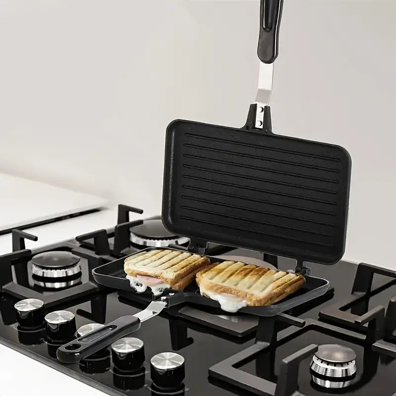 1pc Non-stick Double-sided Frying Pan Sandwich with Handle
