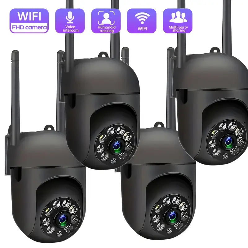 4 units of 360° pan-tilt wireless cameras with 1080P full HD | USB power supply design for easy installation