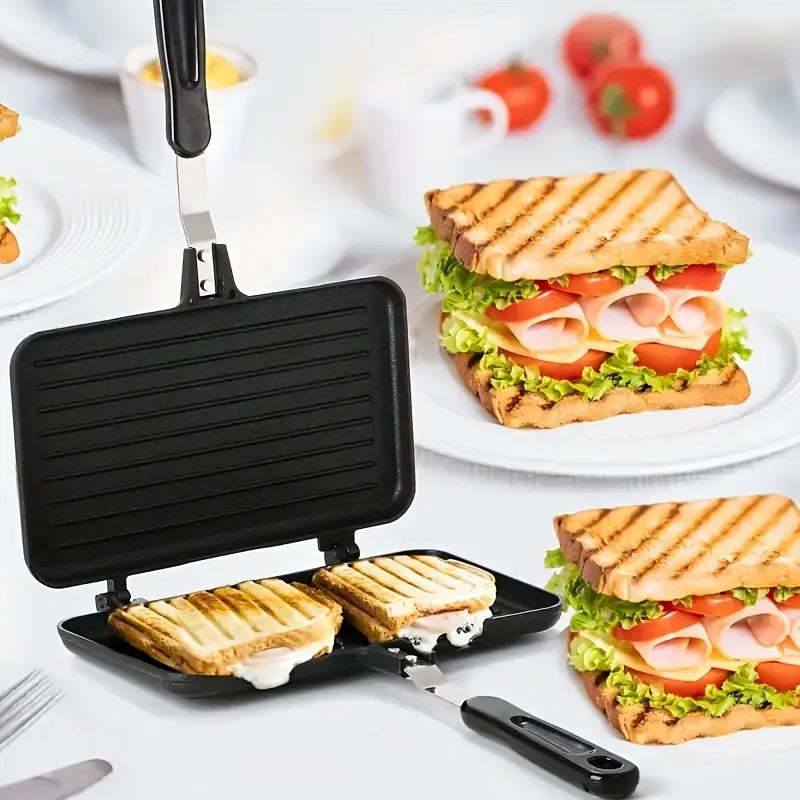 1pc Non-stick Double-sided Frying Pan Sandwich with Handle